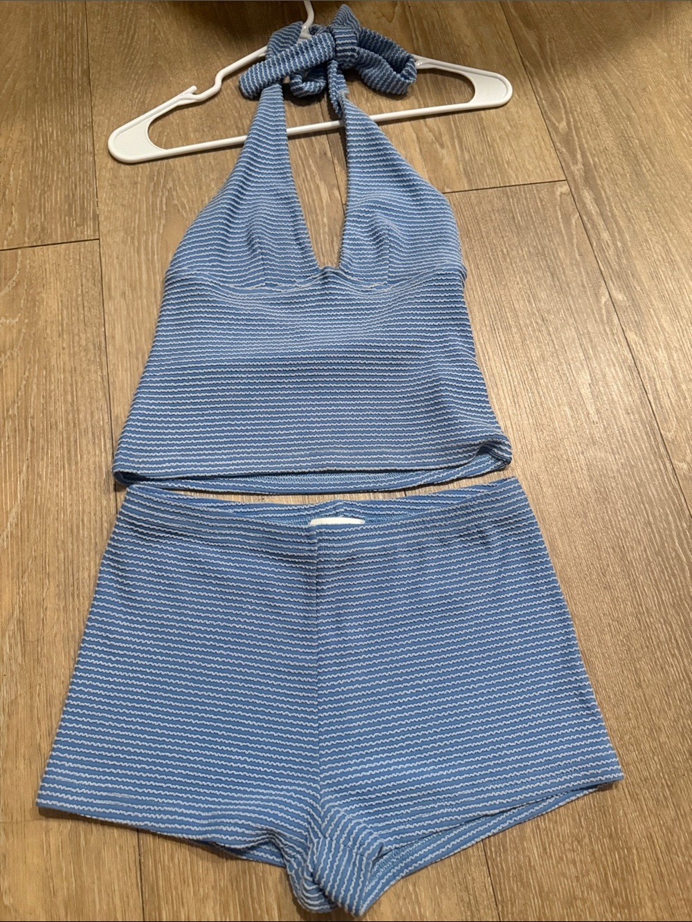 ⭐️Princess Polly Light Blue Stripe Halter Set